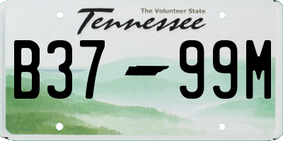 TN license plate B3799M