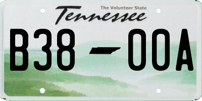 TN license plate B3800A