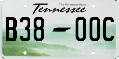 TN license plate B3800C