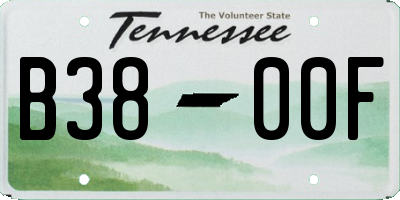 TN license plate B3800F