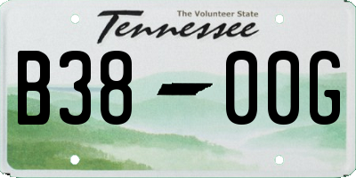 TN license plate B3800G