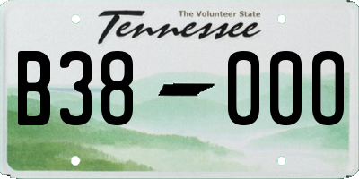 TN license plate B3800O