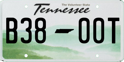 TN license plate B3800T