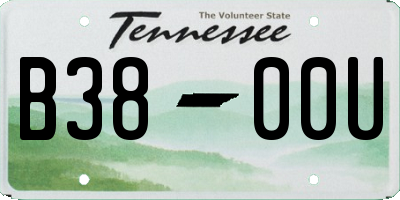 TN license plate B3800U