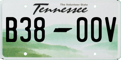 TN license plate B3800V
