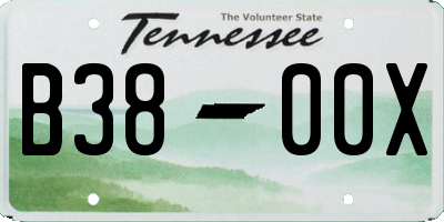 TN license plate B3800X