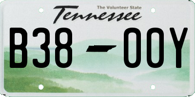 TN license plate B3800Y