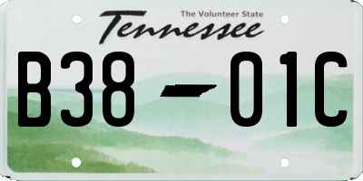 TN license plate B3801C