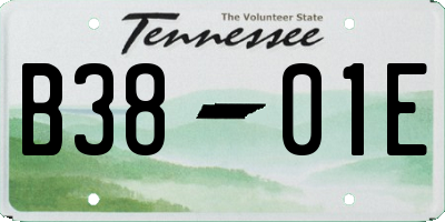 TN license plate B3801E
