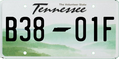 TN license plate B3801F