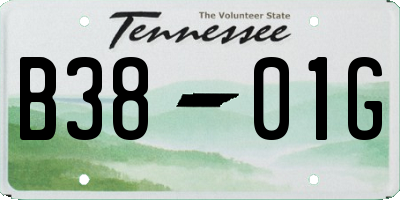 TN license plate B3801G