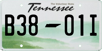 TN license plate B3801I
