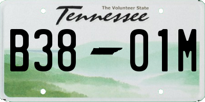 TN license plate B3801M