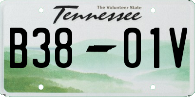 TN license plate B3801V