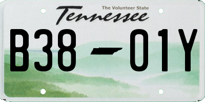 TN license plate B3801Y