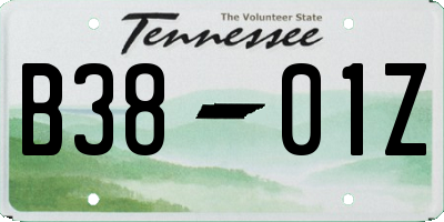 TN license plate B3801Z
