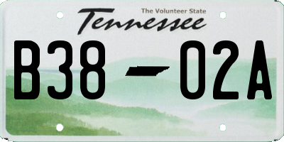 TN license plate B3802A