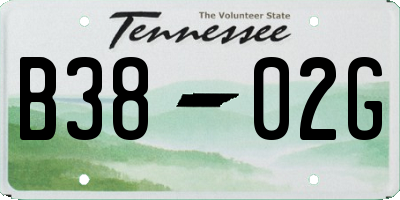 TN license plate B3802G