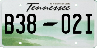 TN license plate B3802I