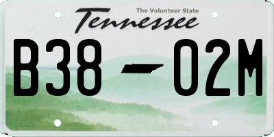 TN license plate B3802M