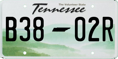 TN license plate B3802R