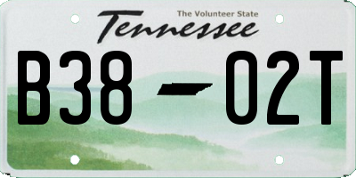 TN license plate B3802T