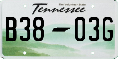 TN license plate B3803G