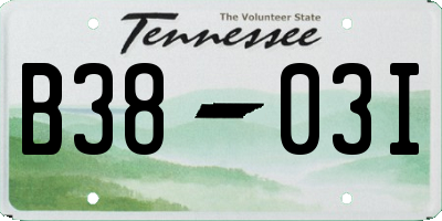 TN license plate B3803I