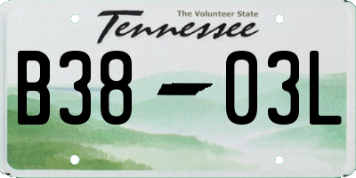 TN license plate B3803L