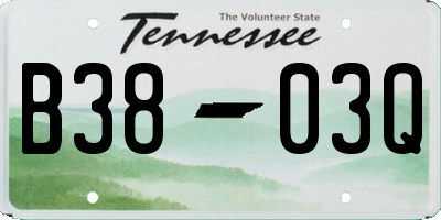 TN license plate B3803Q