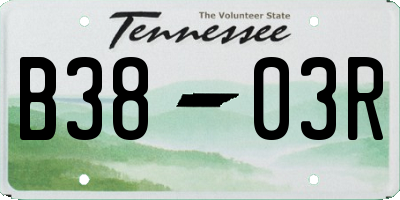 TN license plate B3803R