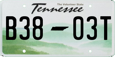 TN license plate B3803T