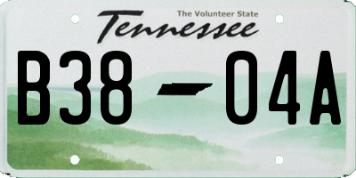 TN license plate B3804A