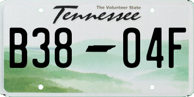 TN license plate B3804F