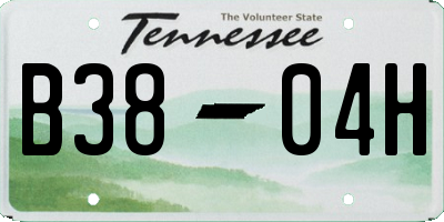 TN license plate B3804H