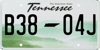 TN license plate B3804J