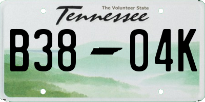 TN license plate B3804K