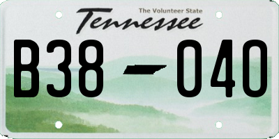 TN license plate B3804O