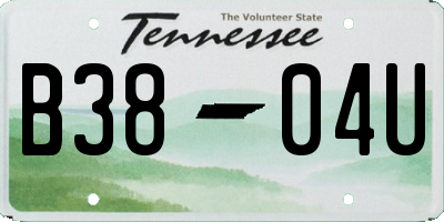 TN license plate B3804U