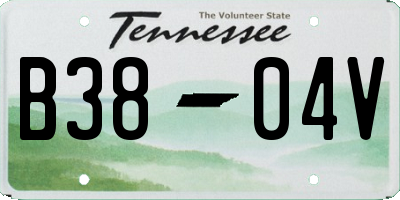 TN license plate B3804V