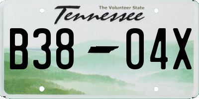 TN license plate B3804X