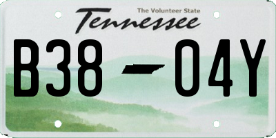 TN license plate B3804Y