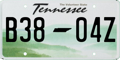 TN license plate B3804Z