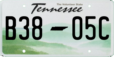 TN license plate B3805C