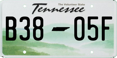 TN license plate B3805F