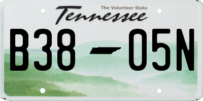 TN license plate B3805N