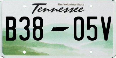 TN license plate B3805V