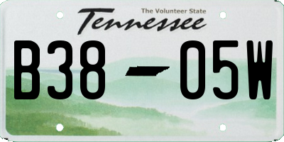 TN license plate B3805W