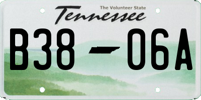 TN license plate B3806A