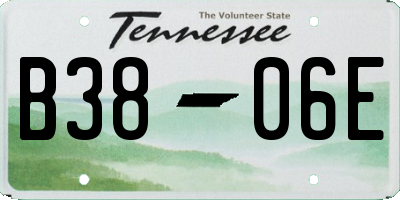 TN license plate B3806E